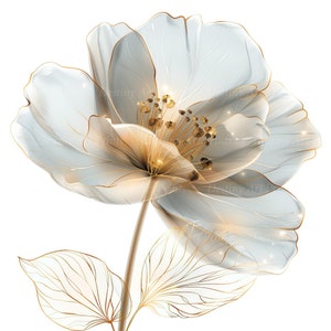 10 Clipart di fiori astratti / Stampe di fiori astratti / Arte floreale ad acquerello in oro e argento / JPG di alta qualità / Artigianato di carta / Arte di diario di scarto