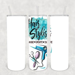 Hairstylist, 20 oz Straight Skinny Tumbler Sublimation Design, PNG Digital Download