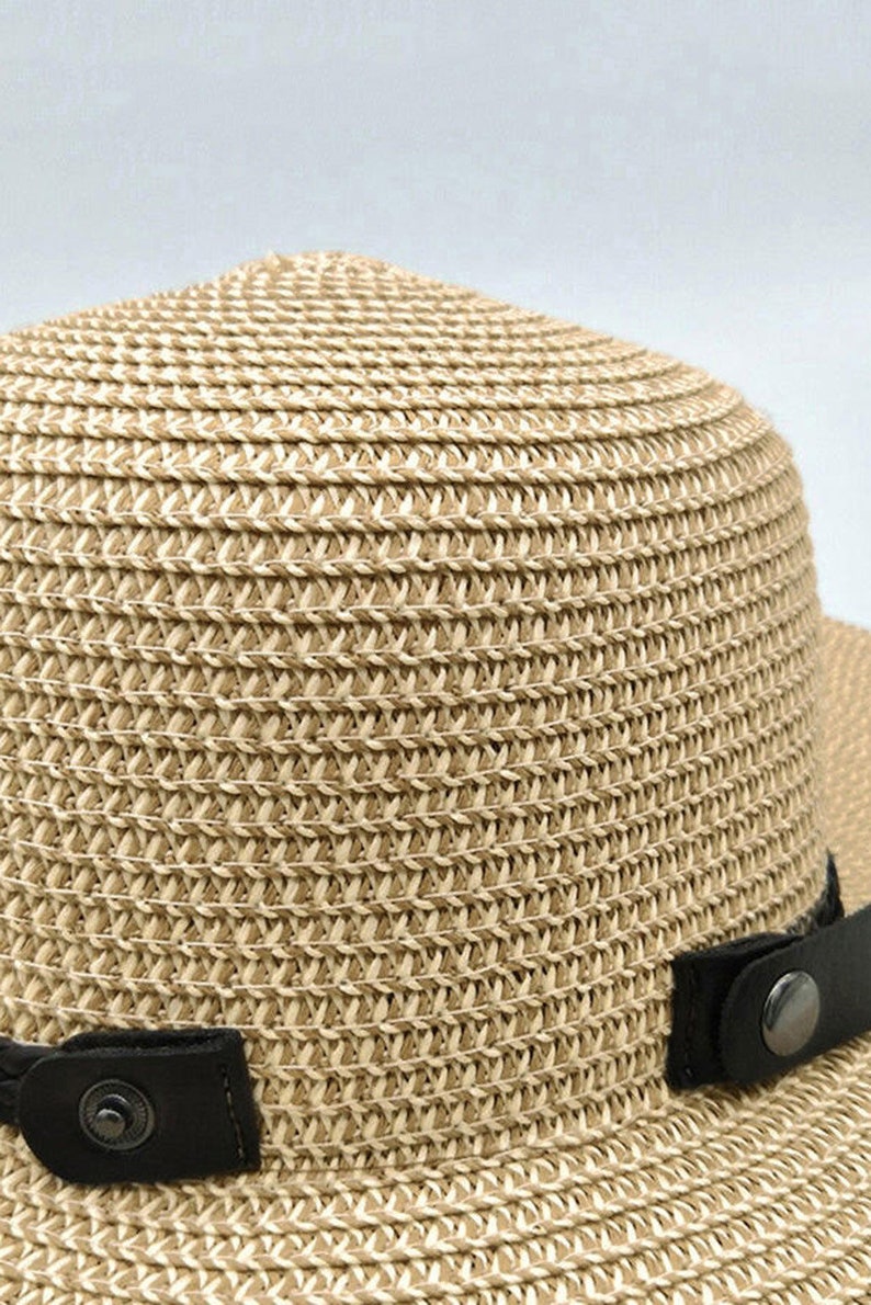 Women Beige Black Foldable Wide Floppy Brim Sun Protection - Etsy