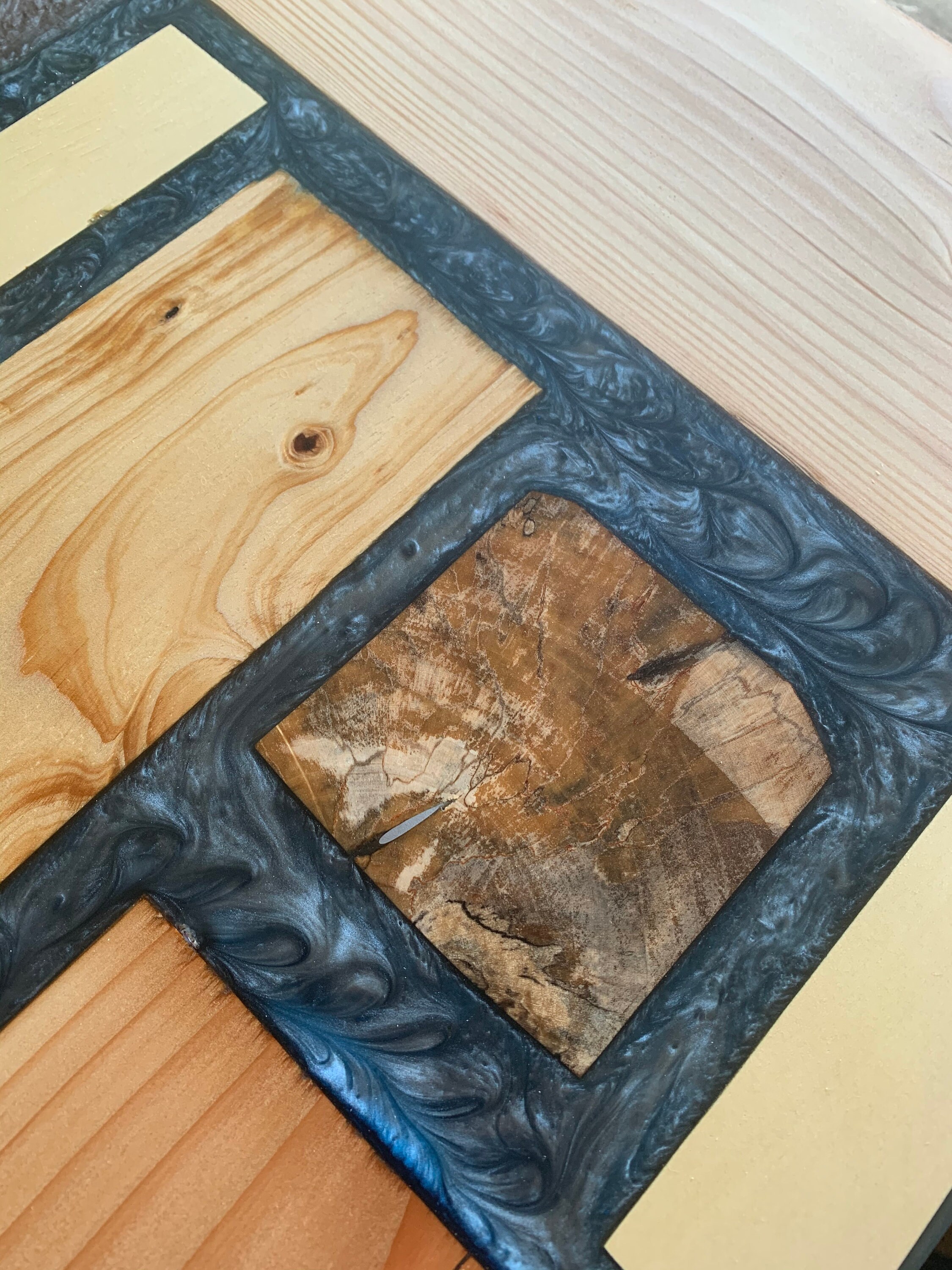 Wood and Epoxy Wall Art 48x24 Etsy