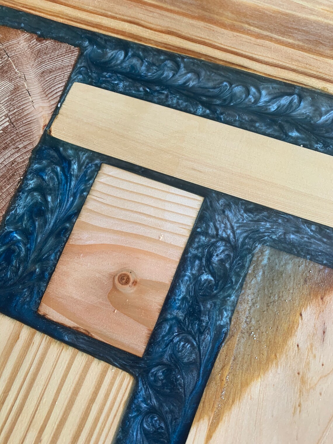 Wood and Epoxy Wall Art 48x24 Etsy