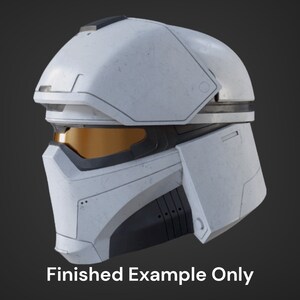 May include: White helmet with a black visor and a textured surface. The helmet has a raised section on the top and a black band around the middle.