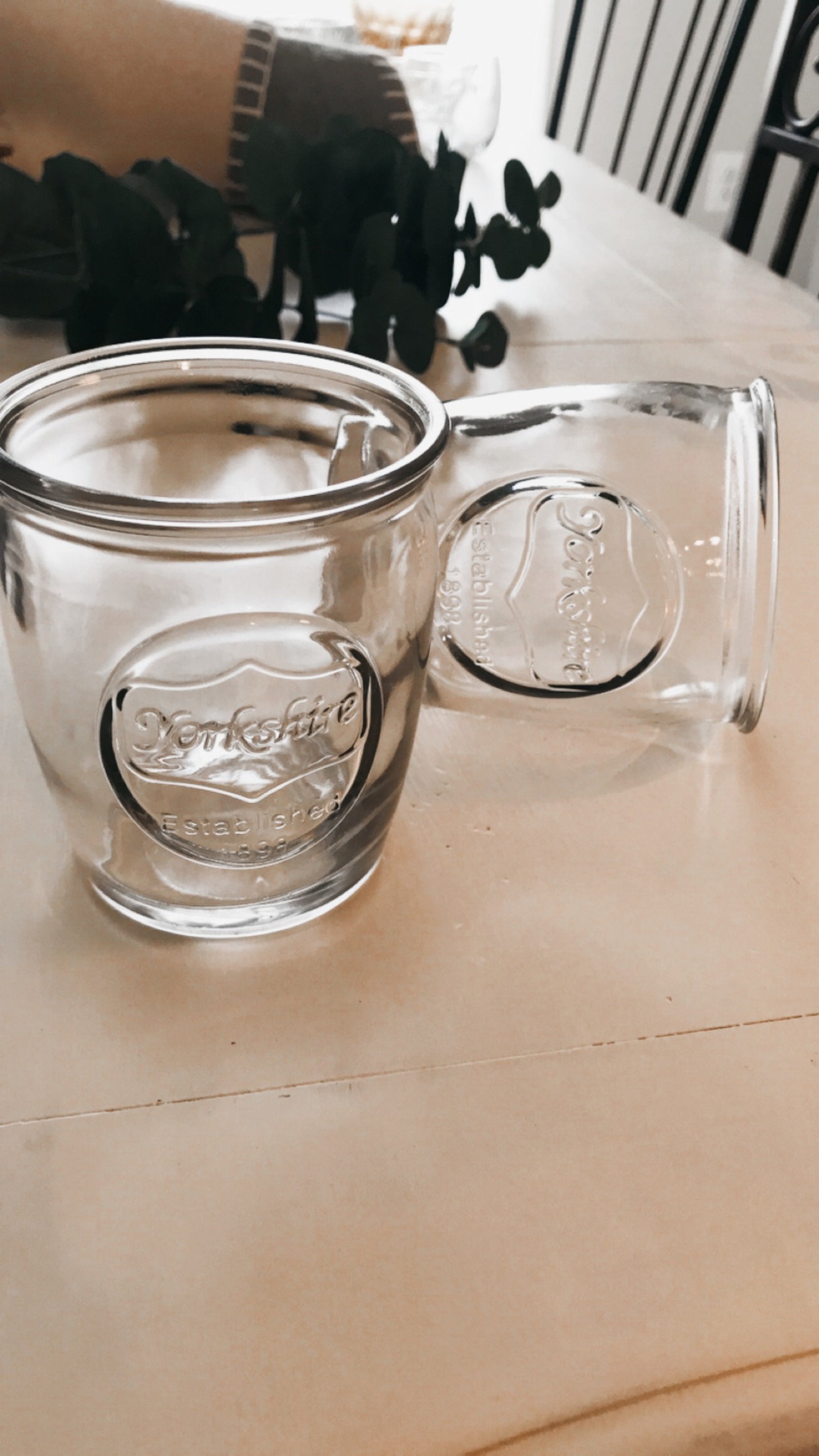 Candle in clear Yorkshire Est 1898 drinking glass Teakwood Etsy