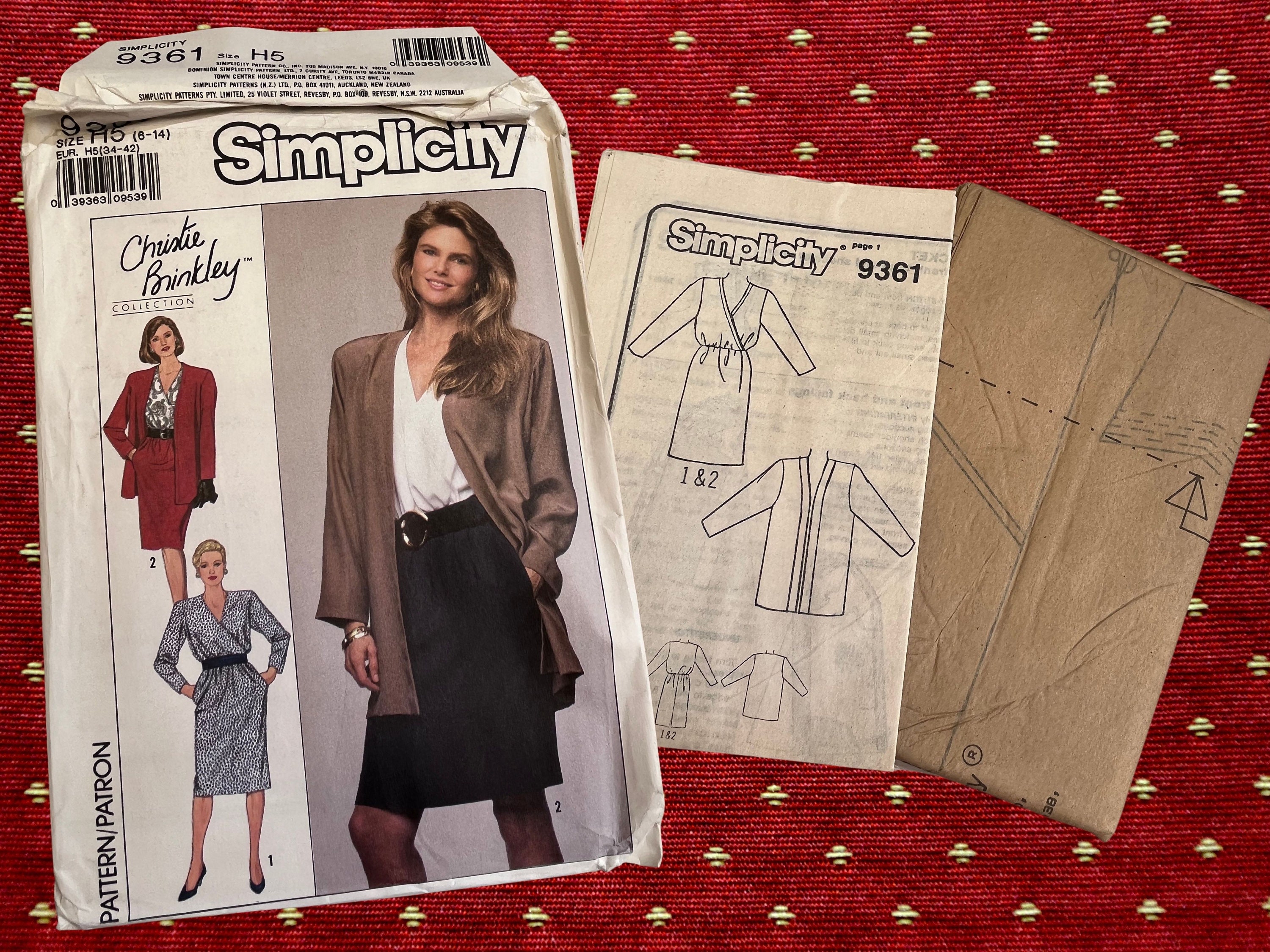 1980’s Simplicity Side Button Dress and Unlined Jacket Pattern - Bust 37” - No. 9384 main image 1