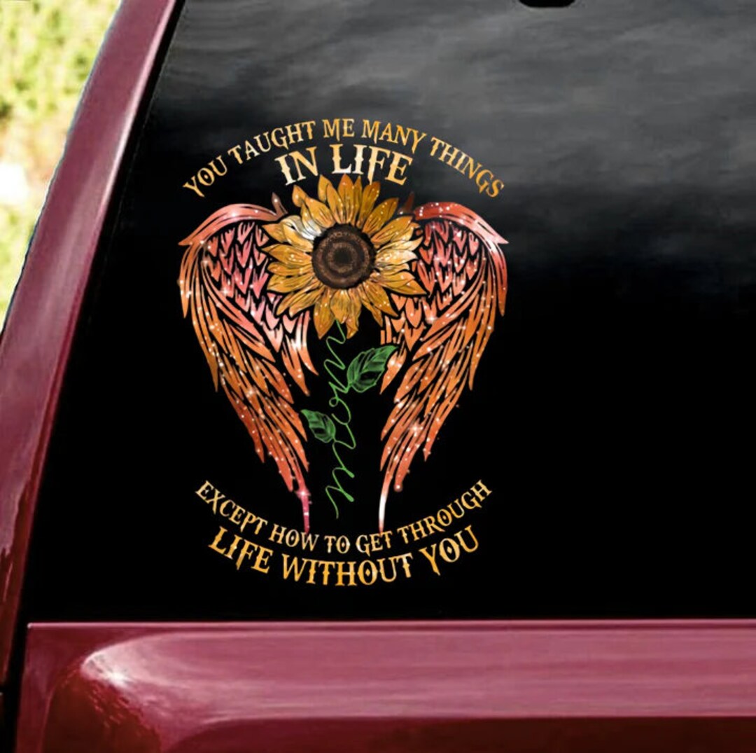 Sunflower Angel Wings Memorial Decal Angel in Heaven Etsy