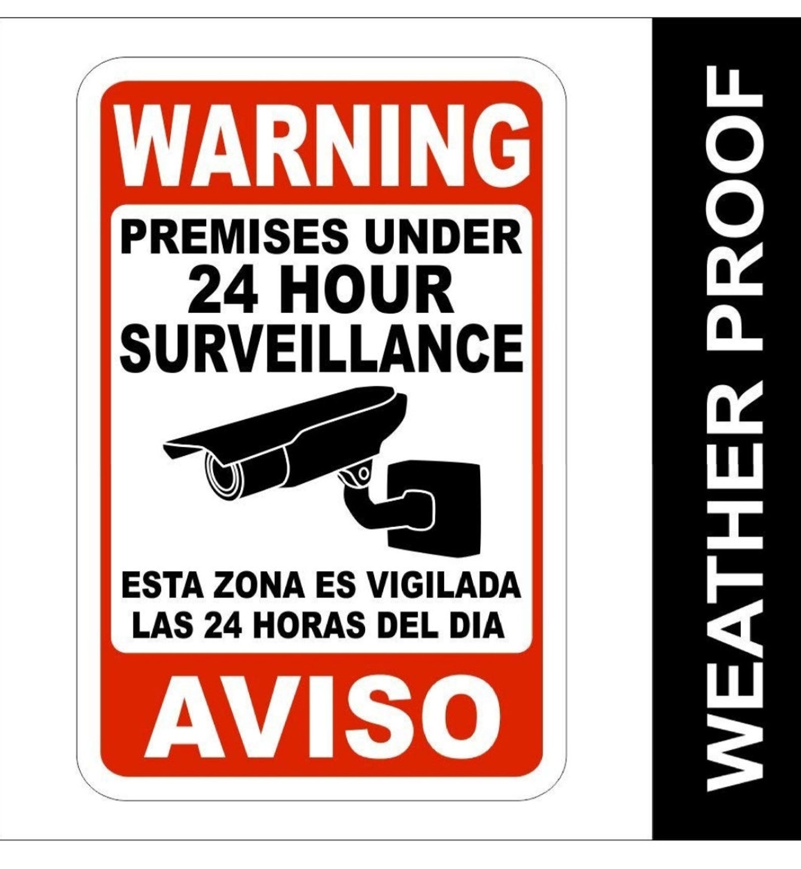 Warning/aviso Security Camera Signs 4 Pack 12x8 | Etsy
