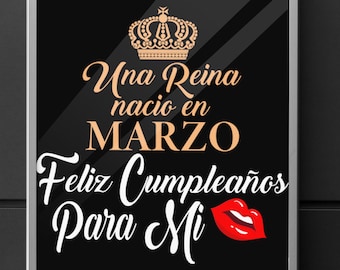 March Birthday Queen SVG: Reina de Marzo Design (Digital Download)