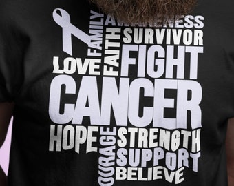 ALL CANCERS SVG | Breast Cancer Word Art Lung Cancer All Cancer Fight Svg | Eps | Dxf | Eps | Pdf