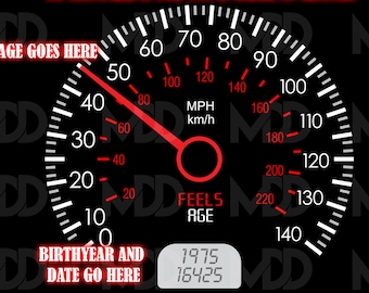 Customizable Speedometer Birthday Design (Digital Download)