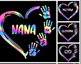 Personalizable Grandma Heart Design: Custom SVG, PNG, PDF