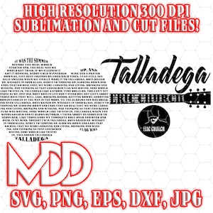 Eric Church Talladega Guitar Lyrics Word Art (Digital Files)