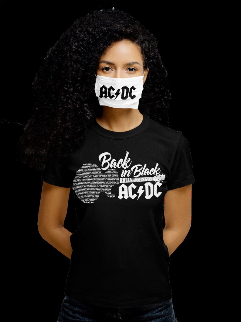 BACK IN BLACK Back in Black Guitar Lyrics Svg Acdc Design Etsy