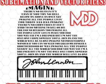 John Lennon Imagine Lyrics SVG, PNG, PDF (Digital Download)