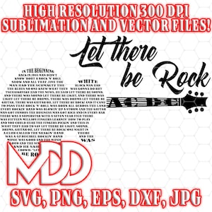 Letras de Rock Guitarra Word Art SVG: Design Musical (Download Digital)