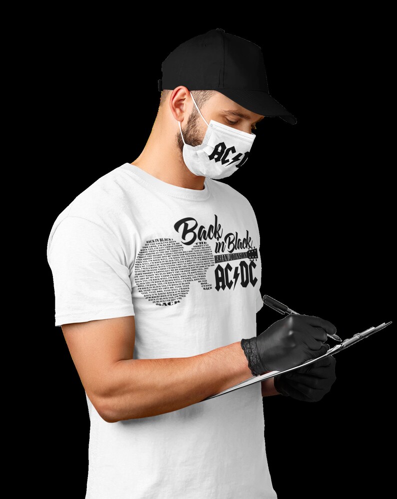 BACK IN BLACK Back in Black Guitar Lyrics Svg Acdc Design Etsy