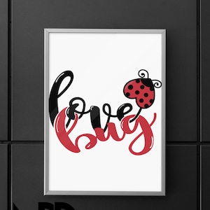 Love Bug Valentines SVG: Ladybug Clipart (Digital Download)