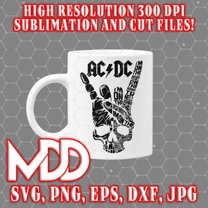 AC DC ART Acdc Word Art Rock Hand Svg Hard Rock Design Svg Classic Rock ...
