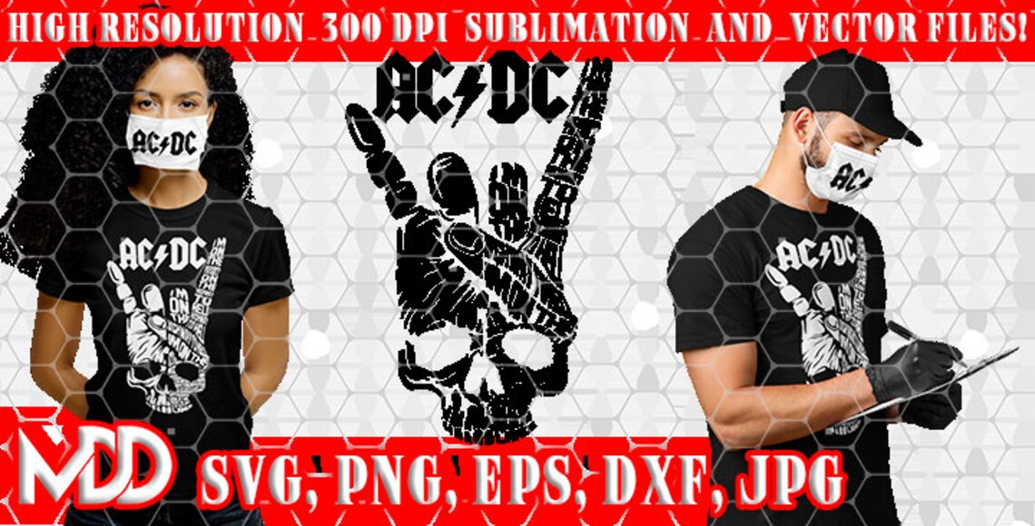 AC DC ART Acdc Word Art Rock Hand Svg Hard Rock Design Svg - Etsy Australia