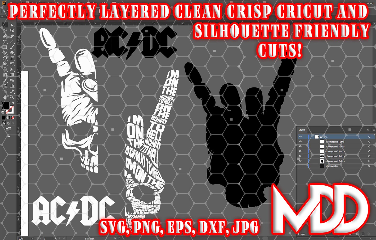 AC DC ART Acdc Word Art Rock Hand Svg Hard Rock Design Svg - Etsy Australia