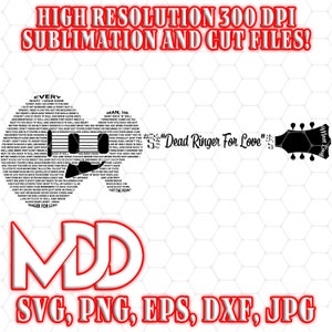 WORD ART GUITAR Letras / Out of Hell Svg / Letras de guitarra Svg / Png / Dxf / Eps / Svg / Pdf