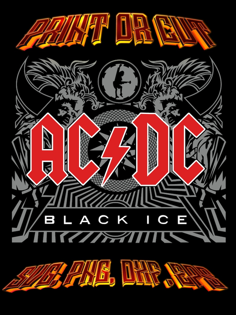 AC DC Album Cover Svg Hard Rock Design Svg Classic Rock Svg Hard Rock Png Dxf Eps Svg Pdf image 1