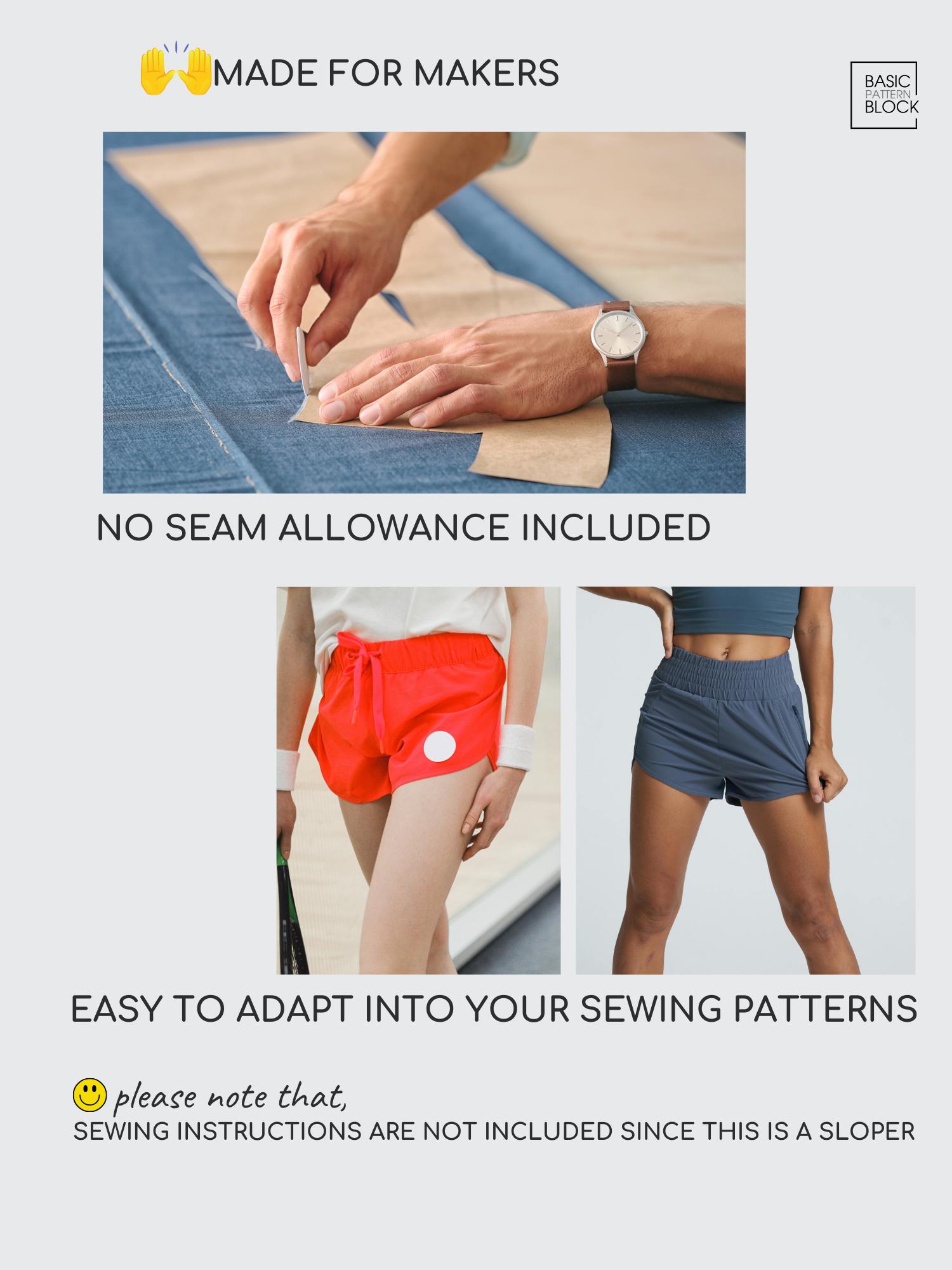 PDF | Workout Sweat Shorts Sewing Pattern Block | Gym Shorts | Knit ...