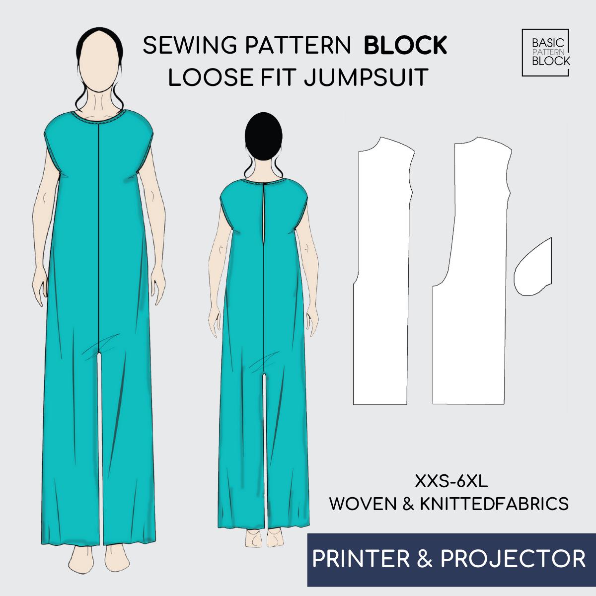 Pdf Loose Jumpsuit With Pockets, Romper Sewing Pattern