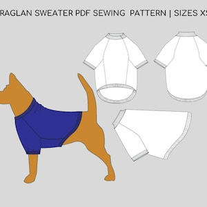 Dog Raglan Sweater Pdf Sewing Pattern Sizes XS-3XL Knitted Fabric - Etsy