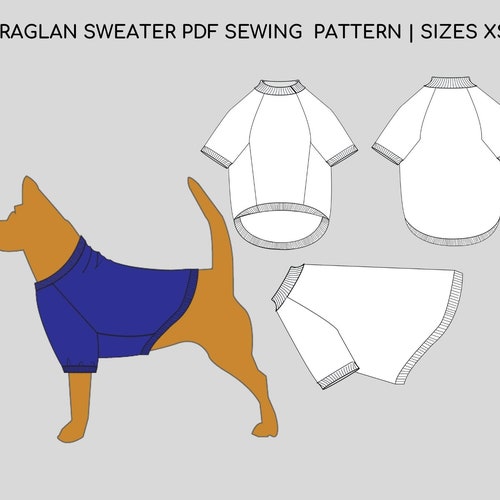 Dog Raglan Sweater Pdf Sewing Pattern Sizes XS-3XL Knit - Etsy