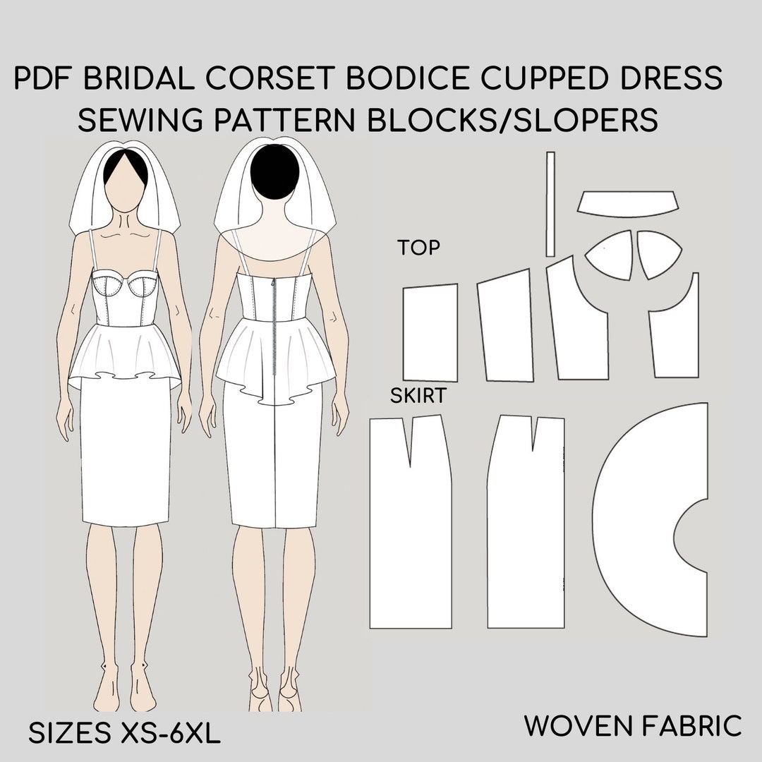 Bridal Corset Dress Pdf Sewing Pattern Digital Bridal Dress Pdf Wedding ...