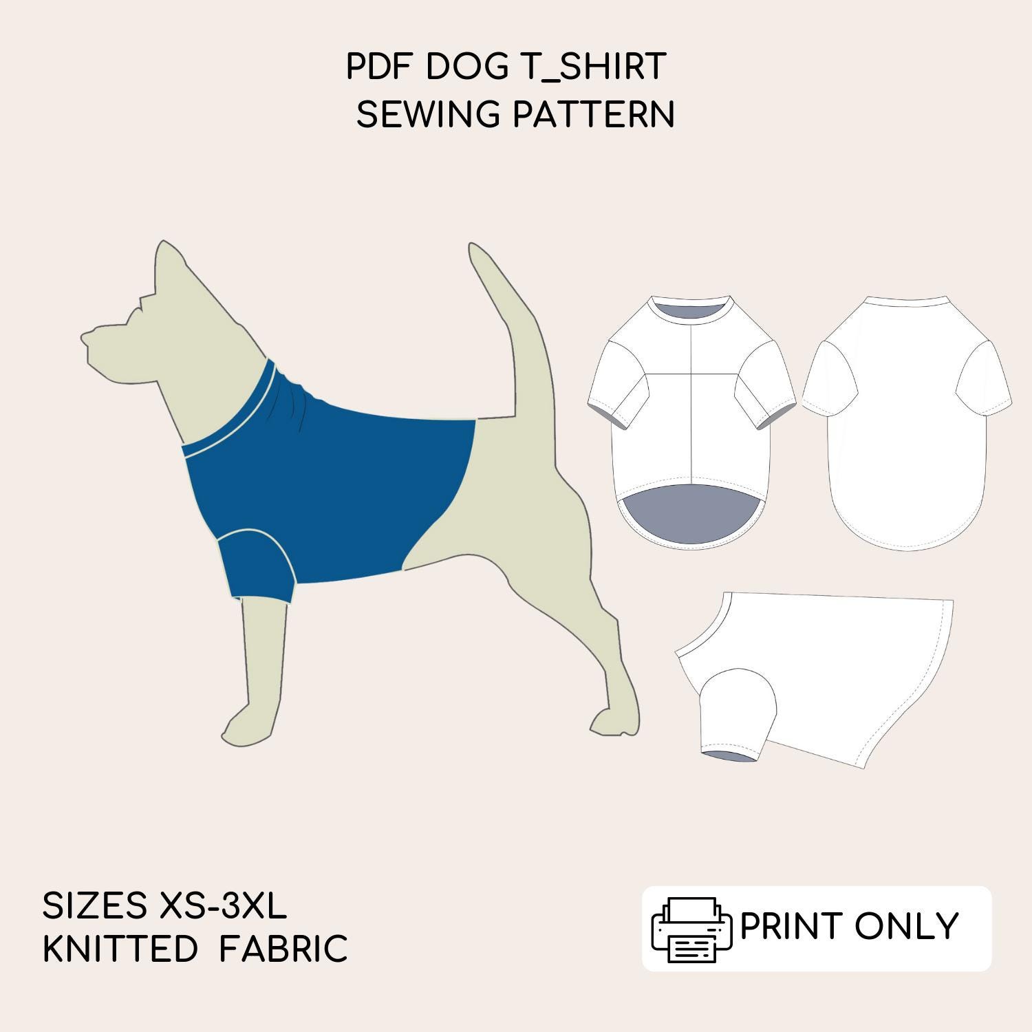 dog-crewneck-t-shirt-printable-pdf-sewing-pattern-sizes-xs-3-xl-sizes-knit-etsy