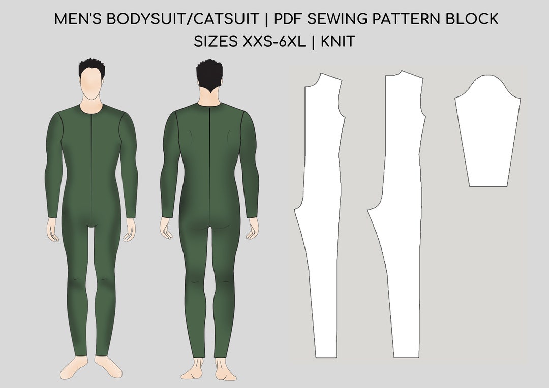 Men's Pdf Bodysuit Pattern Leotard Mens Pattern Basic - Etsy
