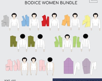 14 Basic Bodice Block Sewing Pattern Block Bundle (PDF Download) • Sizes XXS-6XL