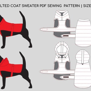 Dog Quilted Coat Raincoat Pdf Sewing Pattern Sizes | Etsy