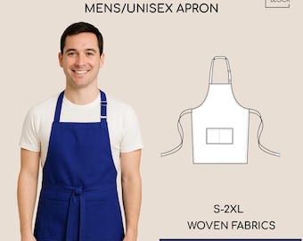 Modello di cucito per grembiule da cucina • Chef, cucina, pasticceria (download PDF) • Taglie dalla S alla 2XL