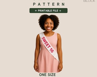 Sash for teens/ adults • Bachelo/Bachelorette Sewing (PDF Download) • One Size