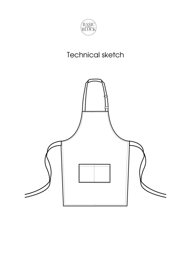 Pdf Cooking Apron Sewing Pattern and Tutorial Pdf Chef aprons Kitchen apron Baking Cooking Chef Regular & Big Sizes Woven image 7