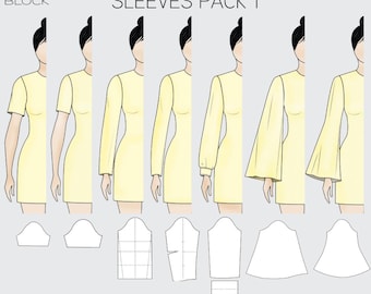 Sleeve Sewing Pattern Block Bundle • Women's Basic Sleeves (PDF Download) • Sizes XXS-6XL