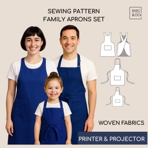 Family Apron Set  Sewing Pattern Mens/Womens/Kids (PDF Download)