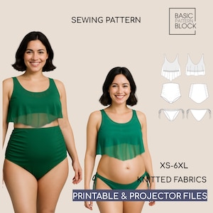 Maternity Pregnancy Swimwear Sewing Pattern | Maternity Tankini | Maternity Bikini | Pregnancy Swimwear| Patterns for pregnancy Sizes XS-6XL