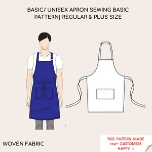 Pdf Cooking Apron | Sewing Pattern and Tutorial | Pdf Chef aprons | Kitchen apron | Baking Cooking Chef | Regular & Big Sizes | Woven