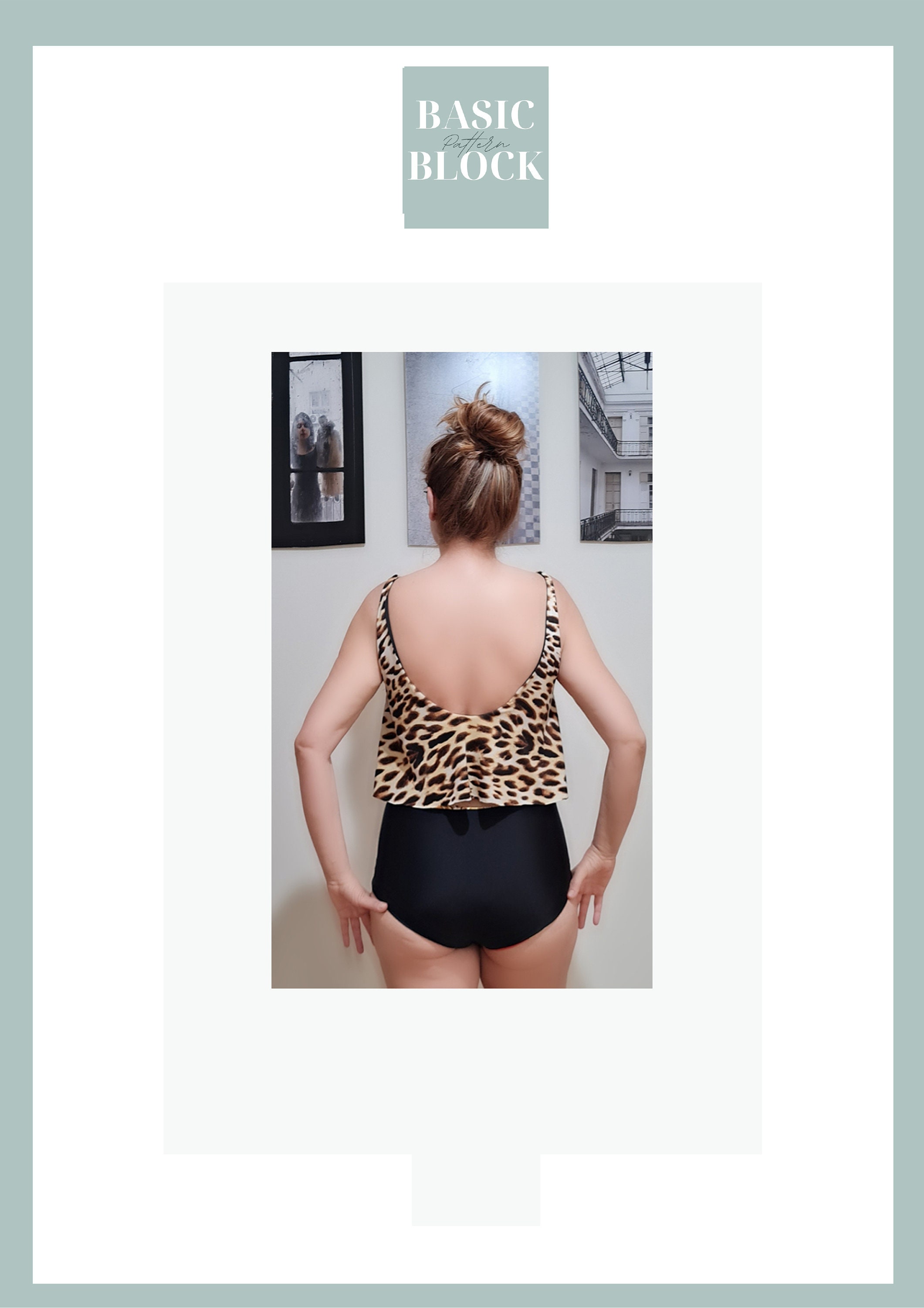 Tankini swimsuit Pdf Sewing Pattern Block Swimwear Bathing Etsy