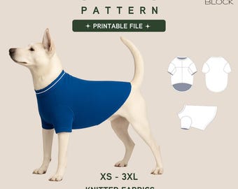 Dog Crewneck T-shirt | Printable Pdf Sewing Pattern | Sizes XS-3 XL Sizes | Knit