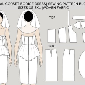 Bridal Corset Dress Pdf Sewing Pattern Digital Bridal Dress - Etsy
