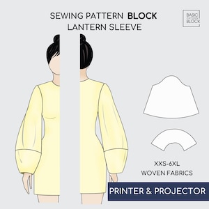 Patrón de costura para mangas farol: Tallas XXS-6XL (Descargar PDF)