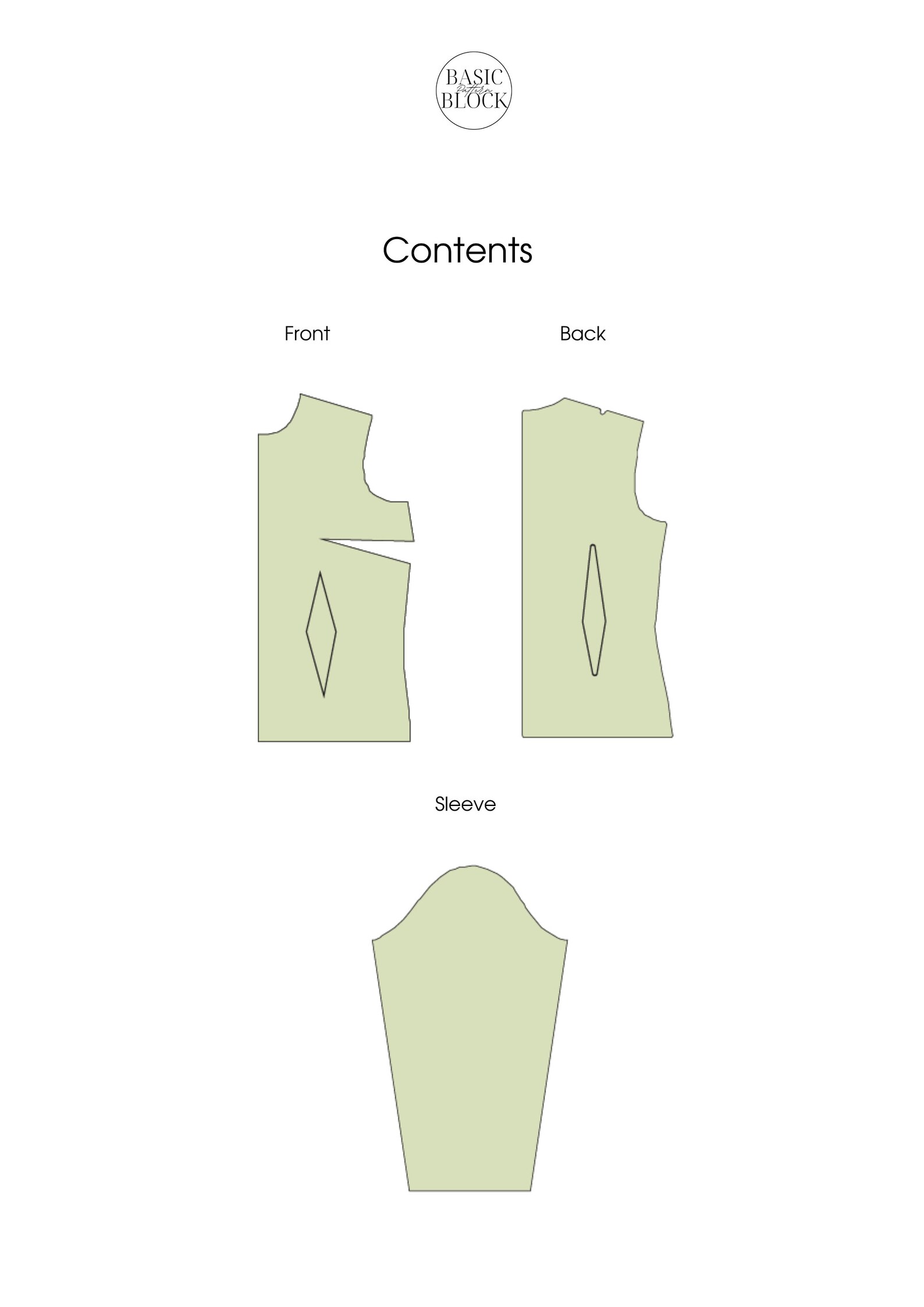 Pdf Basic Women's Bodice Block, Basic Bodice Pattern, Pdf Sewing ...