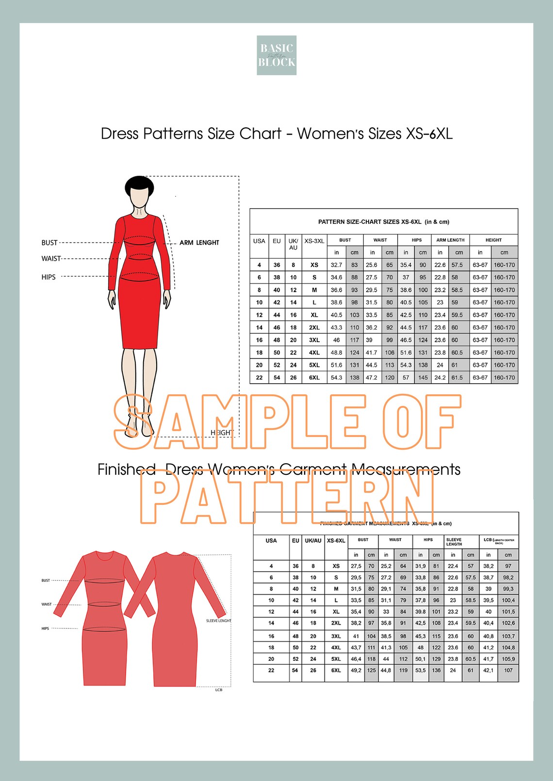 10 Basic Knit Sewing Pattern Blocks for Women's Leotard Etsy