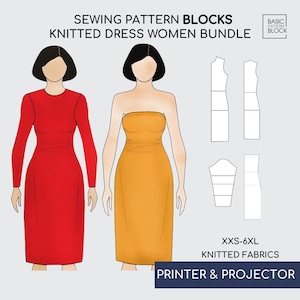 Naaipatroon gebreide jurk • Strapless, crop top, lijfje (pdf-patroon) XXS-6XL