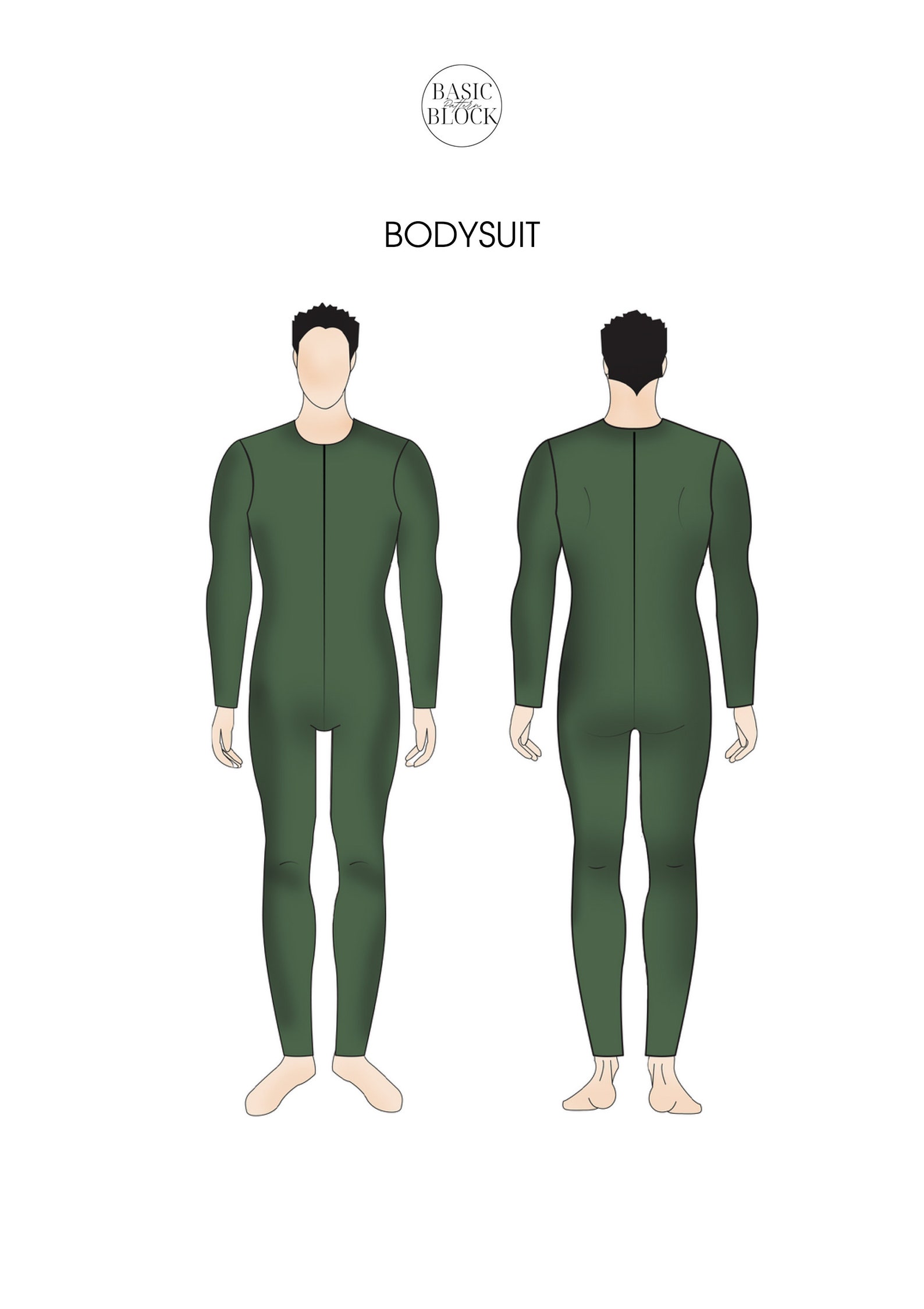 Men's Pdf Bodysuit Pattern Leotard Mens Pattern Basic Men's Sewing