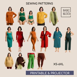 Ebook patrons de couture maternité : 15 modèles de vêtements (tailles XS-6XL) (téléchargement PDF)